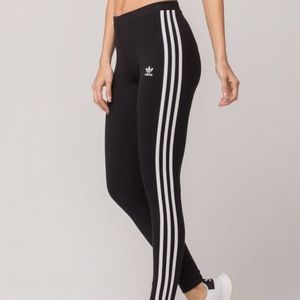 Adidas black leggings with white stripes sizeS